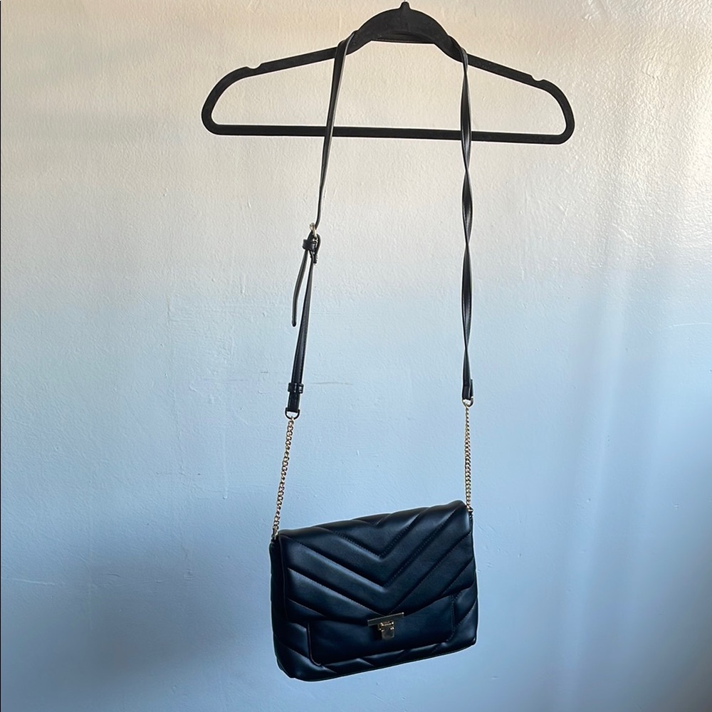 NWOT Black Quilted Crossbody Bag